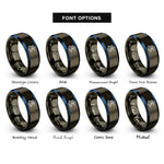 font options for inside engraving on gunmetal & blue sextant rings
