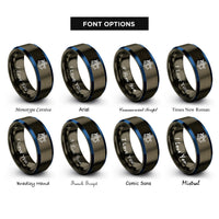 font options for inside engraving on gunmetal & blue sextant rings