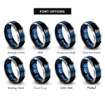 font options for inside engraving on blue & grey sextant icon rings
