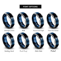 font options for inside engraving on blue & grey sextant icon rings