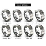 font options for inside engraving on gray sextile rings