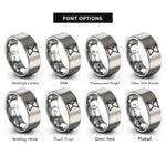 font options for inside engraving on grey sextile rings