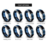 font options for inside engraving on blue & grey sextile star rings