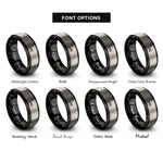 font options for inside engraving on black & silver sfo rings