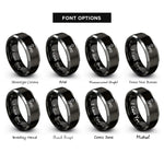 font options for inside engraving on black & gray sfo rings