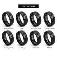 font options for inside engraving on black sfo rings