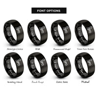 font options for inside engraving on black sfo rings