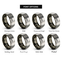 font options for inside engraving on gunmetal & grey sfo rings