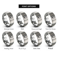 font options for inside engraving on silver shackle knot rings