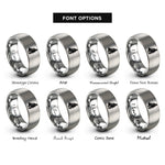 font options for inside engraving on silver shadowy caped figure rings