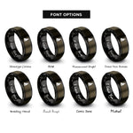 font options for inside engraving on gunmetal & black shadowy caped figure rings