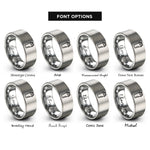 font options for inside engraving on gray shaker bottle rings