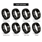 font options for inside engraving on black shako plume rings