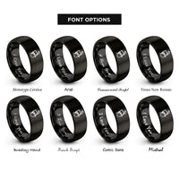 font options for inside engraving on black shako plume rings