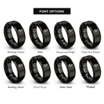 font options for inside engraving on black shako plume rings