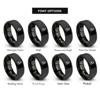 font options for inside engraving on black shako plume rings