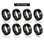 font options for inside engraving on black shakshuka skillet rings
