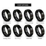 font options for inside engraving on black shakshuka skillet rings