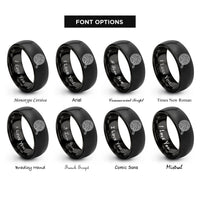 font options for inside engraving on black shakshuka skillet rings