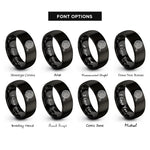 font options for inside engraving on black shakshuka skillet rings