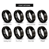 font options for inside engraving on black shakshuka skillet rings