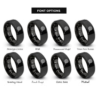 font options for inside engraving on black shakshuka skillet rings
