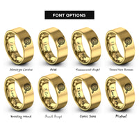 font options for inside engraving on gold shakshuka skillet rings