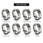 font options for inside engraving on gray shakshuka skillet rings