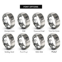font options for inside engraving on gray shakshuka skillet rings