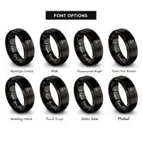 font options for inside engraving on black shampoo bottle paw rings