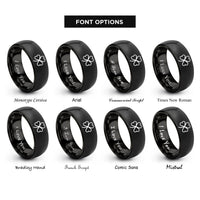 font options for inside engraving on black shamrock rings