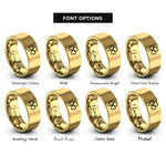 font options for inside engraving on gold shamrock rings