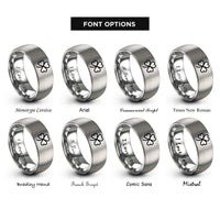 font options for inside engraving on grey shamrock rings