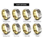 font options for inside engraving on gold & gray shamrock ireland rings