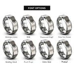 font options for inside engraving on gray shamrock ireland rings