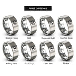 font options for inside engraving on silver shamrock ireland rings