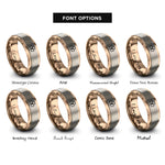 font options for inside engraving on rose gold shamrock ireland rings