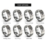 font options for inside engraving on silver shamrock knot rings