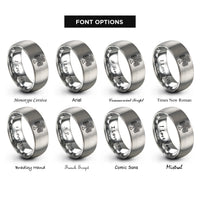 font options for inside engraving on silver shamrock knot rings