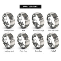 font options for inside engraving on gray shanghai rings