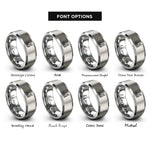 font options for inside engraving on silver shanghai rings