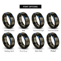 font options for inside engraving on gunmetal & blue shanghai rings