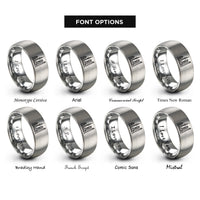 font options for inside engraving on silver shanghai skyline rings