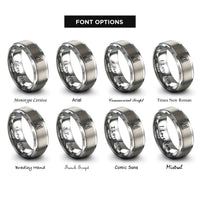 font options for inside engraving on grey shanghai skyline rings
