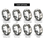 font options for inside engraving on grey shanghai skyline rings