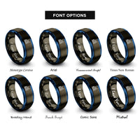font options for inside engraving on gunmetal & blue shanghai skyline rings
