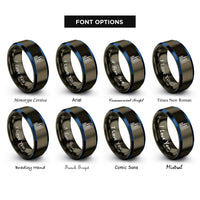 font options for inside engraving on gunmetal & blue shanghai skyline rings