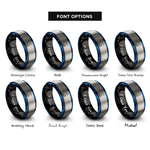 font options for inside engraving on black & blue & grey shanti lotus rings
