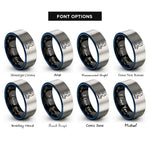 font options for inside engraving on black & blue & gray shanti lotus rings