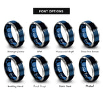 font options for inside engraving on blue & grey shanti lotus rings